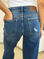 Denim Pants Judy Blue Plus Size Mid Rise Distressed Raw Hem Jeans 5800a9de-7e95-4983-9620-c7573c367697-Max Trendsi