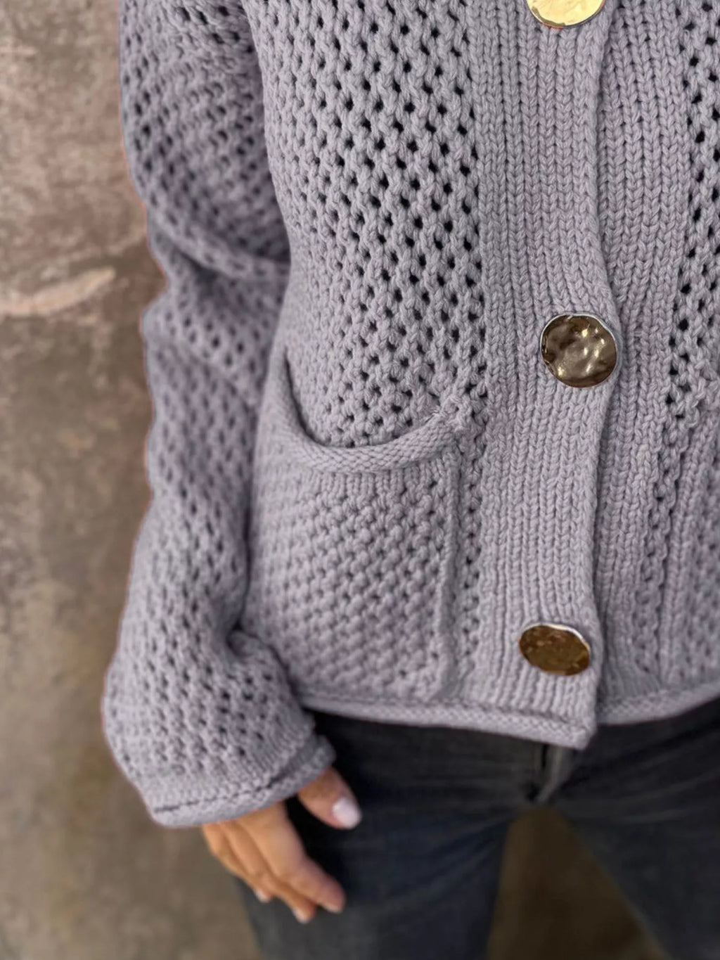 Women's Cardigan Crochet Knit Button Up Long Sleeve 580b3d9f-fd40-4205-a5f1-1296bb3516eb-Max-Origin Trendsi