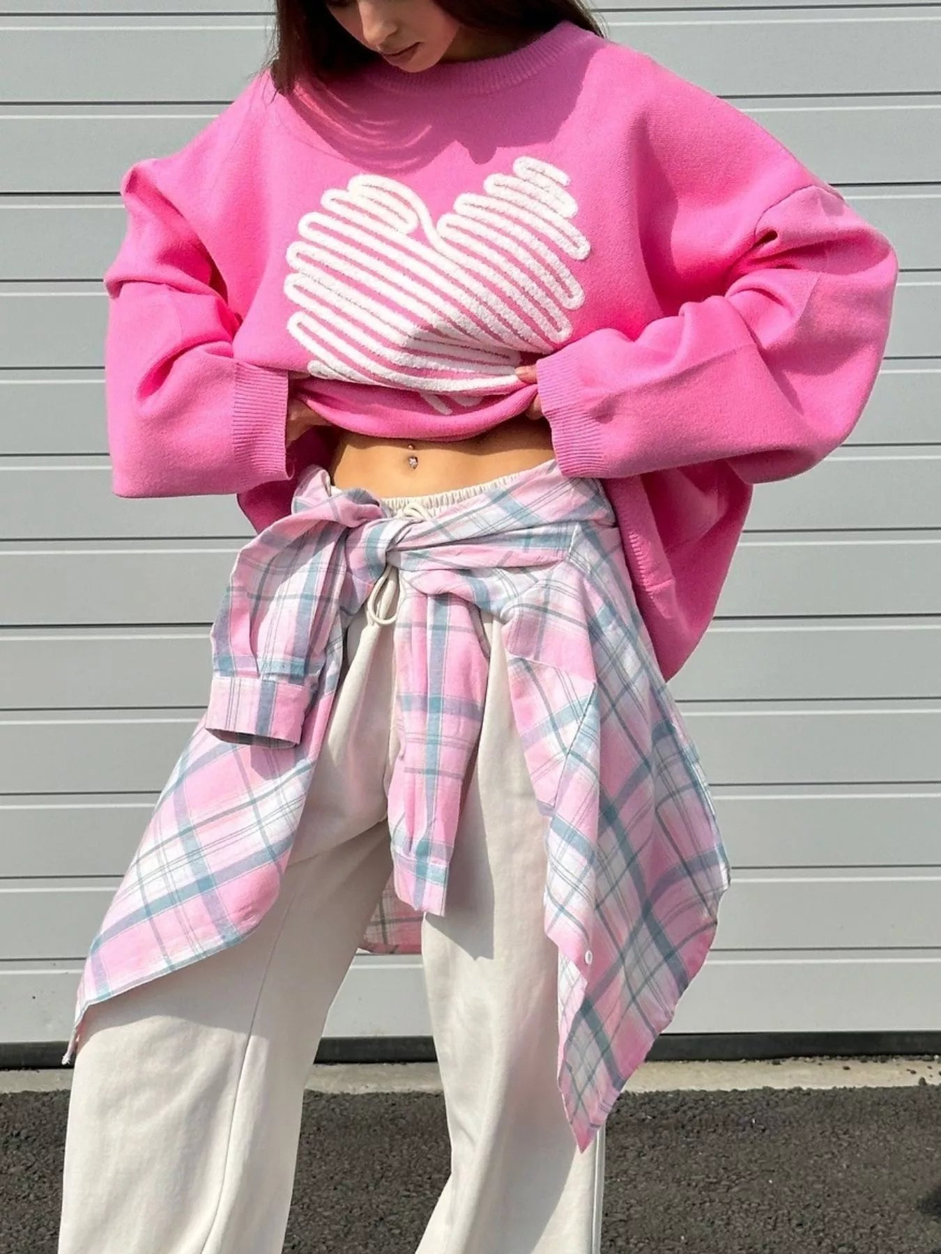 Womens Sweater Heart Round Neck Oversized Pullover 583083c3-403b-4d0e-885e-eaec336cb221-Max-Origin Trendsi