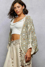 POL Crochet Cardigan Sage Green Multi Open Front Floral Pattern 584c5d42-3387-446e-a069-cfb8372f0cbb-Max-Origin Trendsi