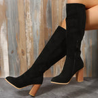 Point Toe Block Heels Boots 58f31b22f7e541d4b37cb7824f40c355-Max-Origin Trendsi