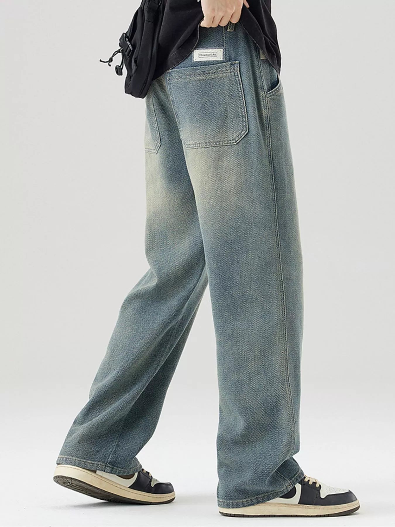 Men's Wide Leg Jeans Vintage Blue Wash Loose Denim Classic Pants 58fc7c35-8408-4305-a29d-a155faf5671a-Max-Origin Trendsi