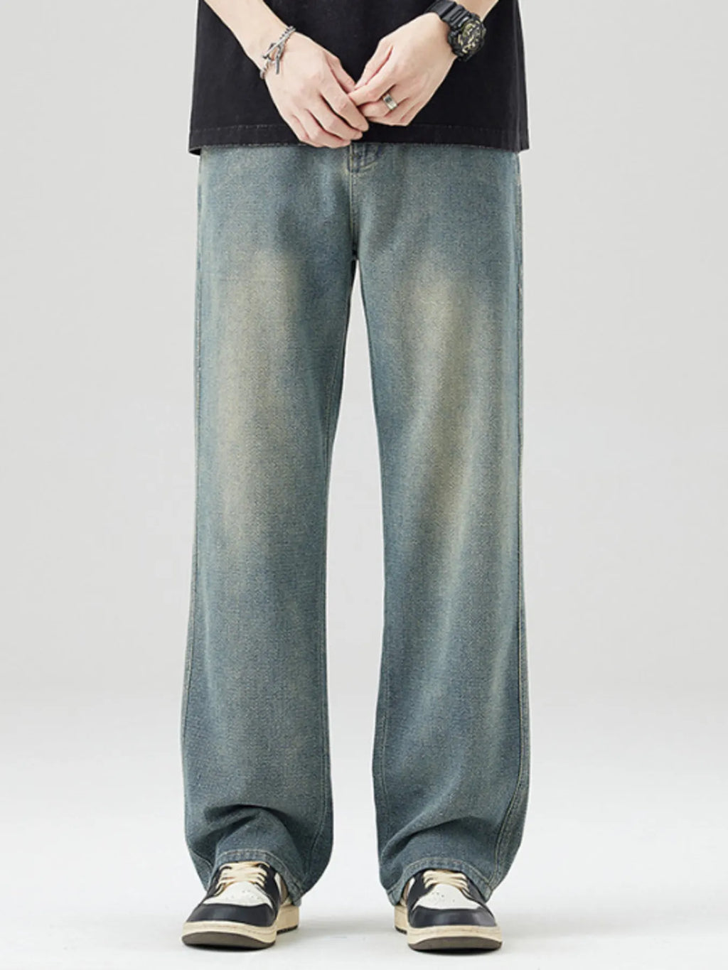 Men's Wide Leg Jeans Vintage Blue Wash Loose Denim Classic Pants 590f4739cdb84420bc0ac66a79ddebc7-Max-Origin Trendsi