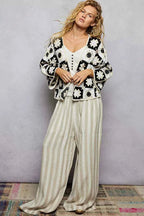 POL Crochet Cardigan Black Multi Open Front with Geometric Floral Patterns 5928004a-854b-4159-a468-e0e026dd6cb5-Max-Origin Trendsi