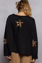 POL Sweatshirt Black Long Sleeve French Terry with USA Letter Animal Patch 592eec39-f680-4486-8a51-81304320d095-Max-Origin Trendsi