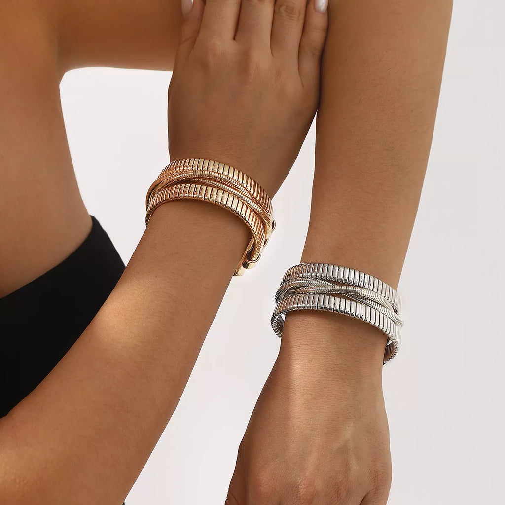 Womens Bracelet Multi-Layered Open 18K Gold-Plated Jewelry 5961fdeb-dcc9-4981-8437-5b2c1154111d-Max-Origin Trendsi