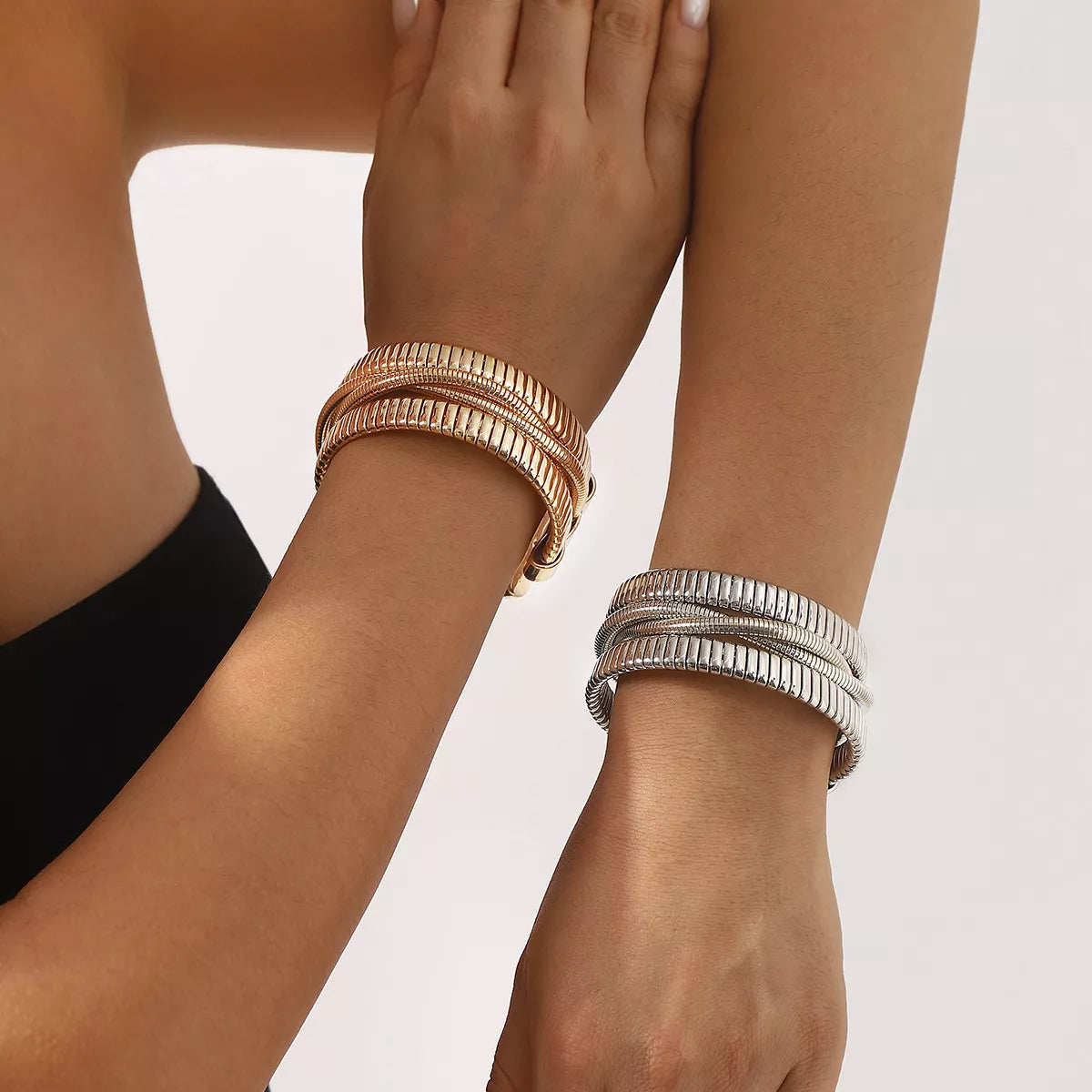 Womens Bracelet Multi-Layered Open 18K Gold-Plated Jewelry 5961fdeb-dcc9-4981-8437-5b2c1154111d-Max-Origin Trendsi