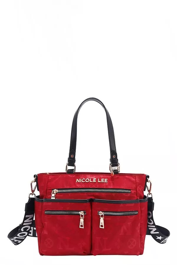 Nicole Lee USA Women's Tote Bag Multi-Compartment Zipper Convertible Handbag RED One Size 597e90b67d694e3aadd798ca8e656b0c-Max-Origin Trendsi