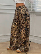 Women's Cargo Pants Black Wide Leg with Side Tie Details Leopard 598267a090d04bd29db118acbbcdc9b7-Max-Origin Trendsi