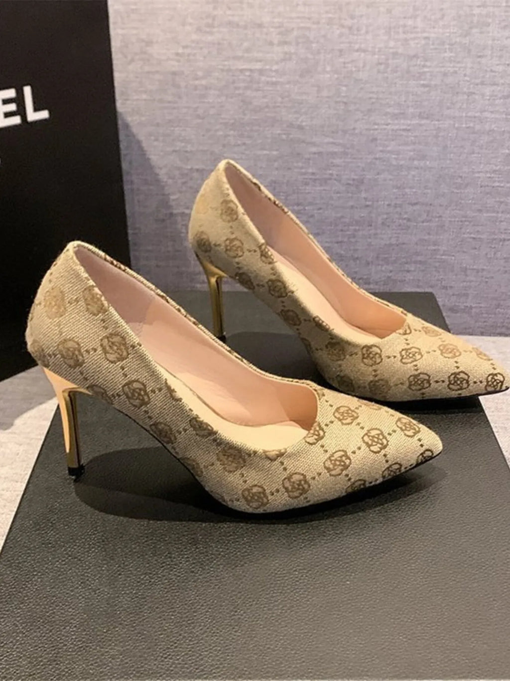 Women's Heels Light Brown Floral Pu Leather Point Toe Stiletto Pumps Shoes 599d00b60cee4758a8988b3f2bce5da1-Max-Origin Trendsi