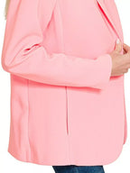 Zenana Women's Blazer Pink Woven Long Sleeve With Lining Jacket 59a15bd6-91f0-4a45-97e7-df9c97fb6add-Max-Origin Trendsi