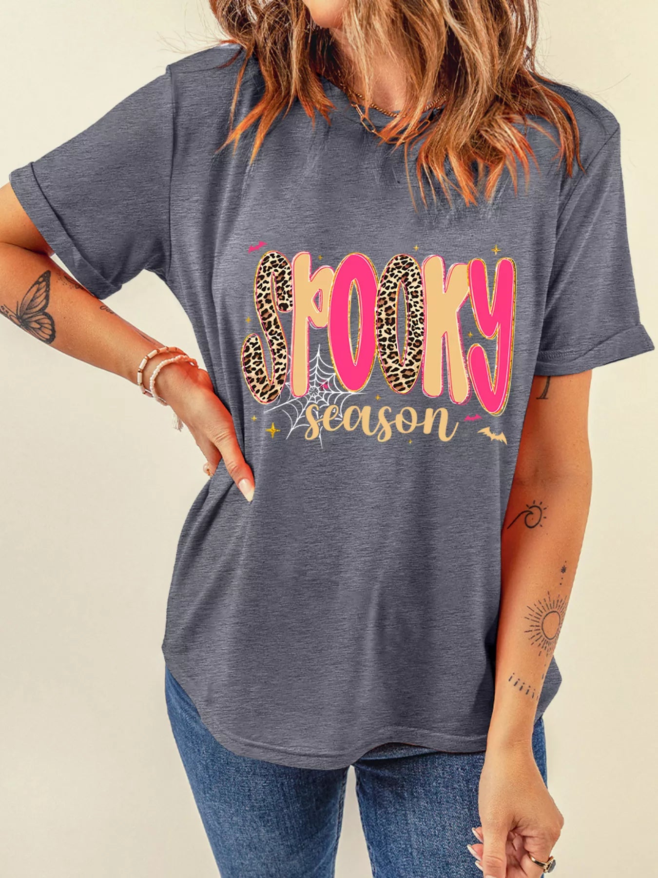 Spooky Season Halloween Women's T-Shirt Dark Gray Graphic Top Tee 59bca32d59c54881aaa50c89eb53f6f1-Max-Origin Trendsi