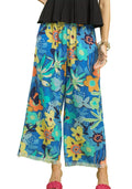 Umgee Floral Print Wide Leg Pants