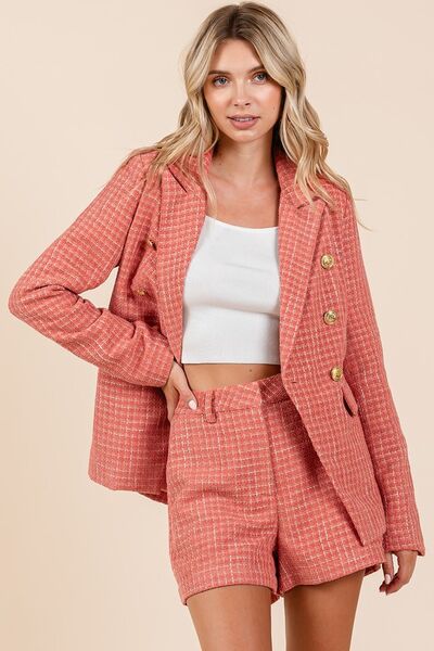 Mittoshop Tweed Shorts Coral Women's Classic with Side Pockets 59d4cfe4-8fa0-464c-9956-10fe50d5fdf7-Min Trendsi