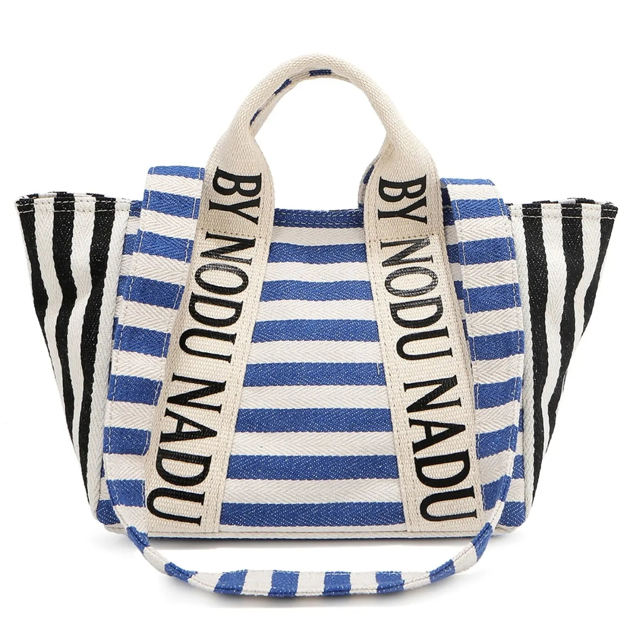 Nicole Lee USA Canvas Tote Bags Letter Striped Large Snap Handbags Royal Blue One Size 59e76e2b-4368-4595-9426-64f9c2c722bf-Max-Origin Trendsi