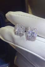 2 Carat Moissanite Stud Earrings 925 Sterling Silver Square Stone with Box 59f735d0-714b-4f61-916d-9d103c1db90e-Max Trendsi