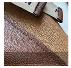 Women's Bucket Bag Small Coffee Brown PU Leather Two-Tone Casual Crossbody