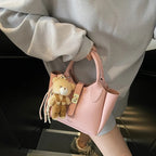 Women's Mini Crossbody Bag Pu Leather Top Handle Turn Lock Fashionable Purse