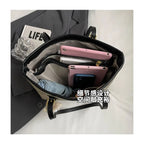 Casual Large Tote Bag Women's Fashionable Shoulder Bag Pu Leather Medium