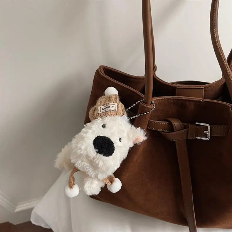 Women's Casual Shoulder Bag Buckle Drawstring Soft Matte Medium Handbags