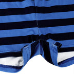 Sporty Women's Set Blue Striped Halter Neck Two-Piece Set with Top and Shorts