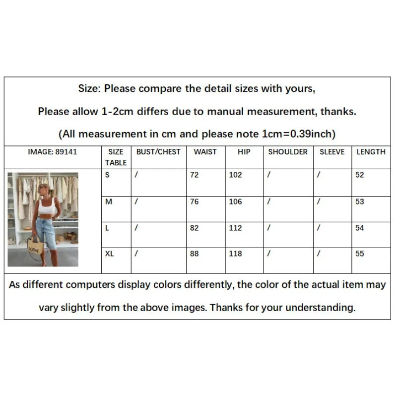 Women Distressed Denim Capris Loose Casual Urban Street Style Raw Hem High Waist