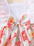 Kids Floral Print Bodysuit & Headband Set Baby Girl Outfit Romper 2pcs 0-18M