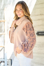 Leopard Knit Top Hailey & Co USA Stock Patchwork Long Sleeve 5a199975-d02c-4d80-a3c4-1de86c4b6f83-Max Trendsi