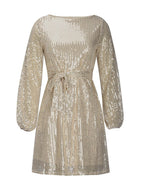 Sequin Mini Dress Tie Waist Long Sleeve Short Women Party Lined Dresses 5a5d5cf8-c508-41fe-a4d9-a2d686d0398e-Max Trendsi