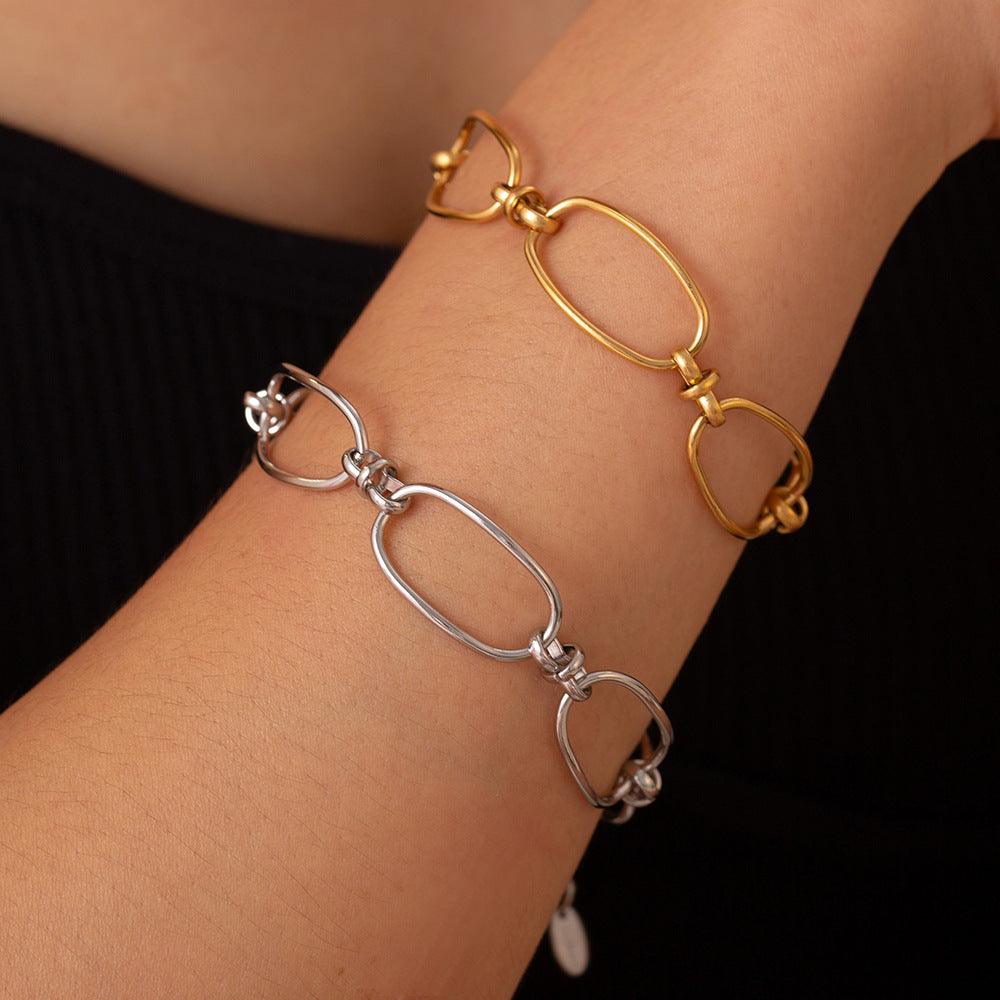 Big Chain Bracelet Titanium Steel 18K gold-plated Gold One Size 5a61f17c-c498-4cd9-9850-939ccd2255ea-Max Trendsi