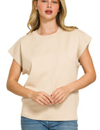 Zenana Viscose Round-Neck Short Sleeve Sweater