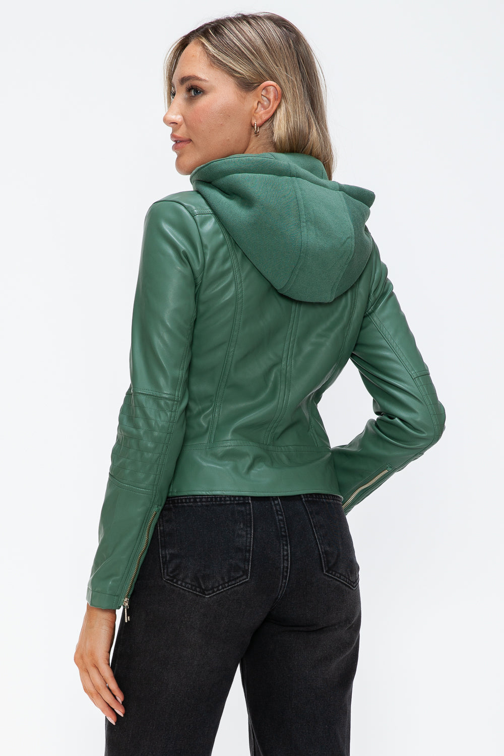 Snobbish Faux Leather Women Jacket Zip Hooded Pocketed Green Basic 5a9d945a-95c0-4e5a-b00f-31f28142c610-Max_4f37d451-5a40-4cf5-8cf5-d2ffc92dfb0e Trendsi