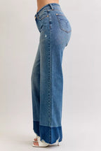 Judy Blue Column Straight Jeans Raw Hem High Waist Dark Washed Pants 5aabc16eccce49f68c32d4653cc5b3f5-Max-Origin Trendsi