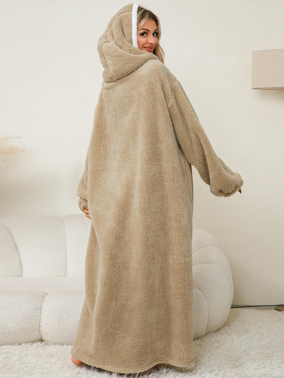 Hooded Lounge Dress Oversized Soft Pocketed Contrast Long Sleeve 5acb1309-d838-410e-b02c-c7db4ca10ac9-Max Trendsi
