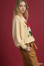 Umgee Christmas Sweatshirt HO HO Applique French Terry Cream Top 5aecf99c-1c22-432c-bad3-7742e062c7c8-Max-Origin Trendsi