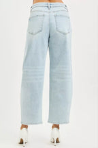 RISEN Womens Barrel Jeans High Rise Crop Light Blue Denim Pants 5b1e54cb-3855-4e69-b1fb-a310573831b4-Max-Origin Trendsi