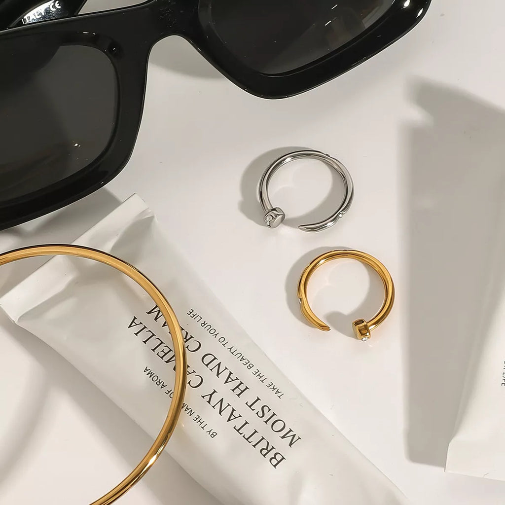 Open Ring 18K Gold-Plated Zircon Stainless Steel Women's Jewelry 5b22a0f3-d898-48cd-b30f-70948e107a5e-Max-Origin Trendsi