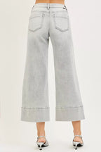 RISEN Womens Jeans Crop Wide Pintuck Front Light Gray Tummy Control Mid Rise 5b65d005239741d697593b24084d27e8-Max-Origin Trendsi