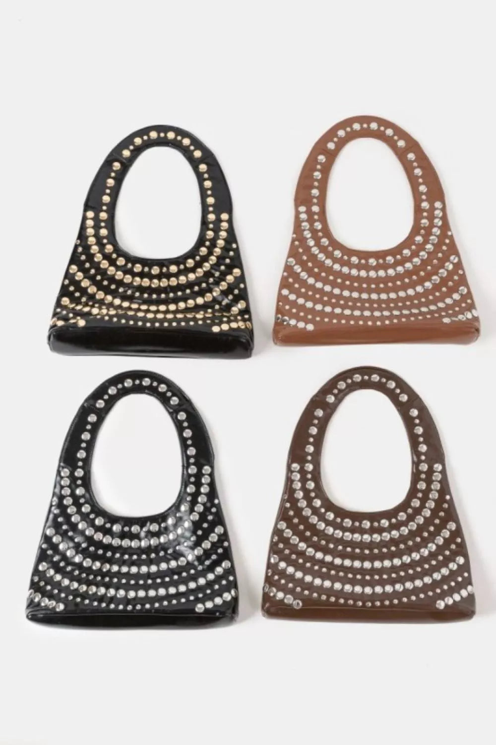 Fame Accessories Multi Rivet Shoulder Bag Black Small Handbag 5b7029ec-24ef-40cb-bd27-f13f8408be19-Max-Origin Trendsi