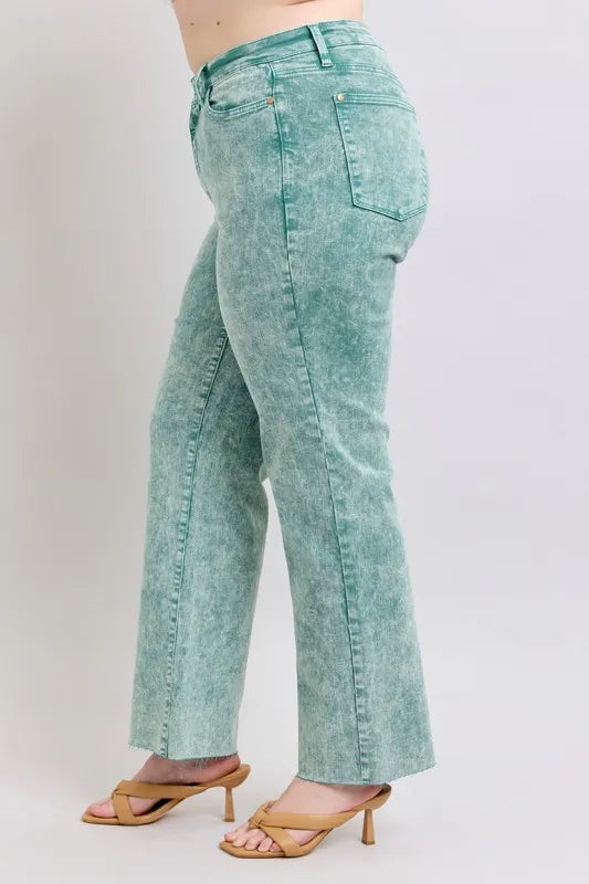 Judy Blue Jean High Waist Garment Dyed Raw Hem Dad Pants 5b833203-0bce-4733-afa8-ab6bc8724056-Max-Origin Trendsi