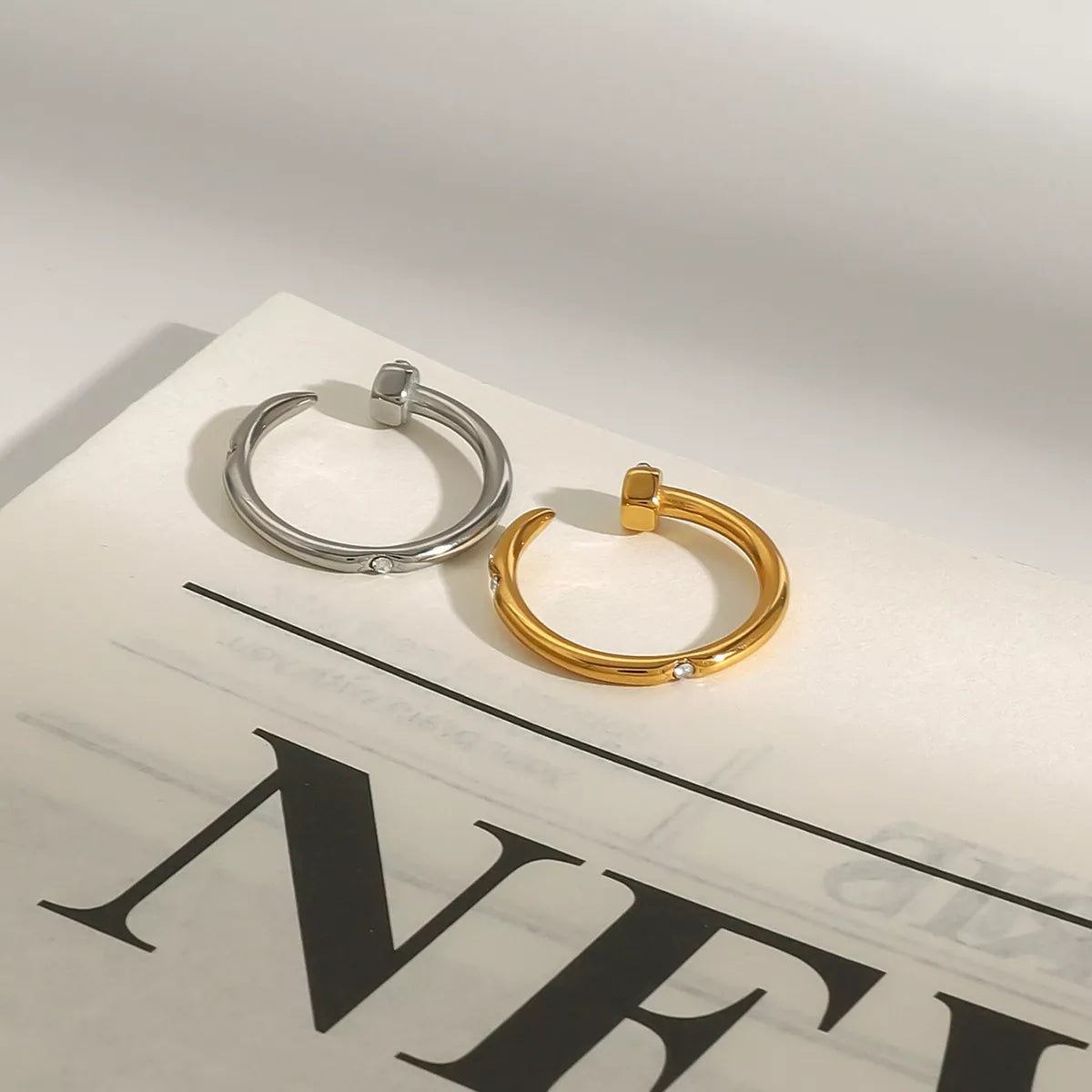 Open Ring 18K Gold-Plated Zircon Stainless Steel Women's Jewelry 5b946158-46b9-43ae-8565-d7f3bfead70f-Max-Origin Trendsi