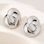 Stud Earrings Chunky Knot Gold 18K Gold-Plated Jewelry Silver One Size 5bb1b155-9f2b-4acd-b83f-d13b8a979b87-Max-Origin Trendsi