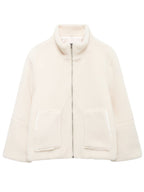 Turtleneck Plush Jacket Women Zip Up Long Sleeve Outer Double Pockets Coat 5bb2cf7d-37e1-4760-8a79-d9f713a5d537-Max Trendsi