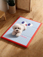 Cartoon Pattern Soft Pet Mat - Foldable, Waterproof Polyester Pet Bed with Multiple Size Options