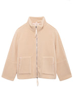 Turtleneck Plush Jacket Women Zip Up Long Sleeve Outer Double Pockets Coat 5c04c3ec-ab67-4556-b785-f57da0aee29a-Max Trendsi