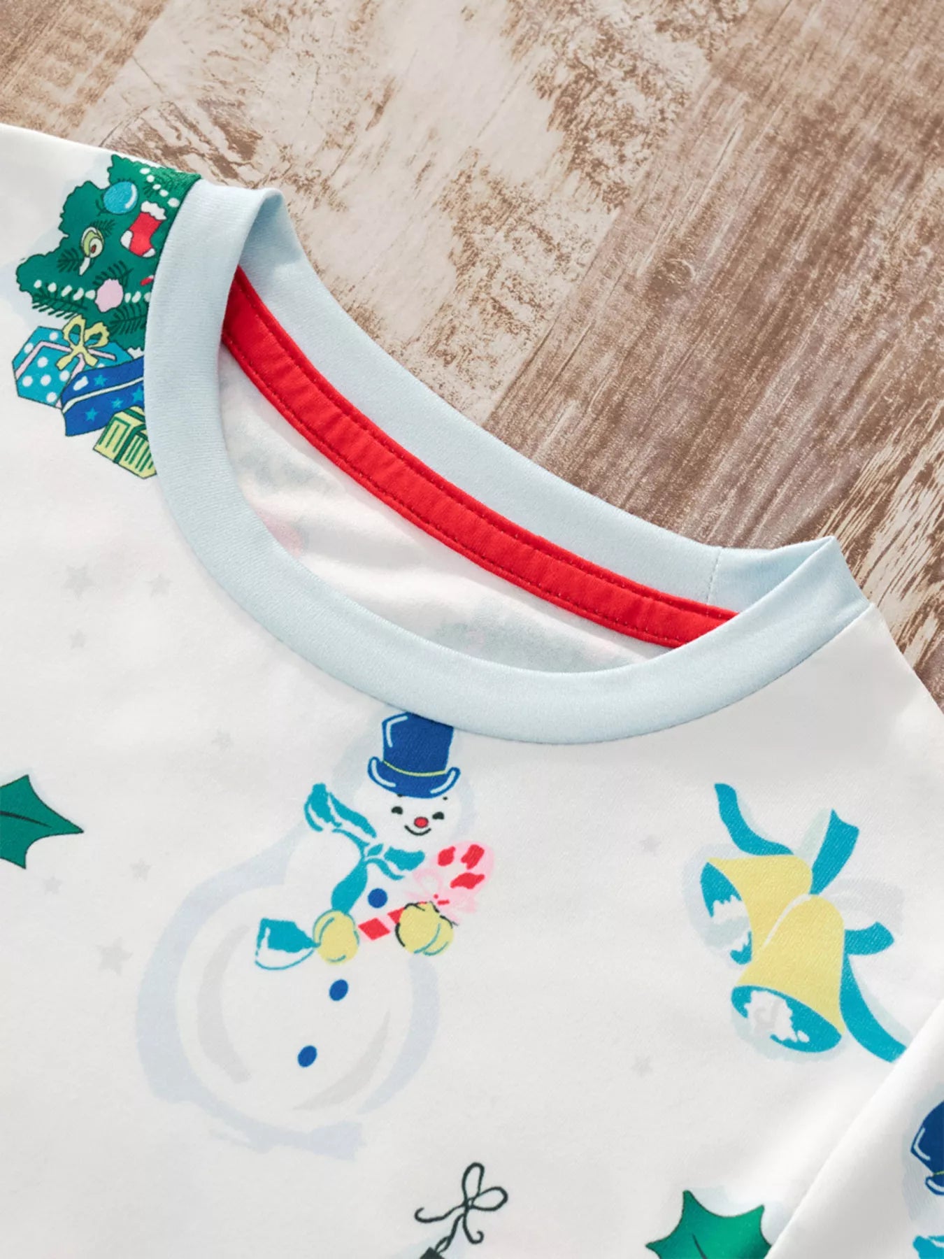 Children's Pajama Set Christmas White Print Round Neck Top and Pants 2 Pcs 5c317e57312d42f9896429df5e3f3fe8-Max-Origin Trendsi