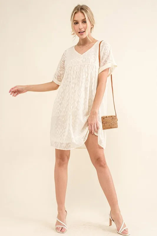 And The Why Mini Dress White Leopard Baby Doll Casual Short Sleeve 5c3be665309d45da973f19012004f087-Max-Origin Trendsi