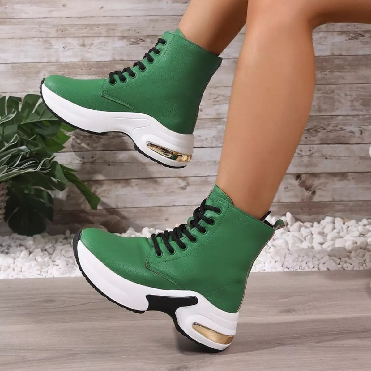 Women's Ankle Boots Pu Leather Lace Up Platform Mid Heels Shoes 5cbd6b0c543f48b3b85d2ede495896ad-Max-Origin Trendsi