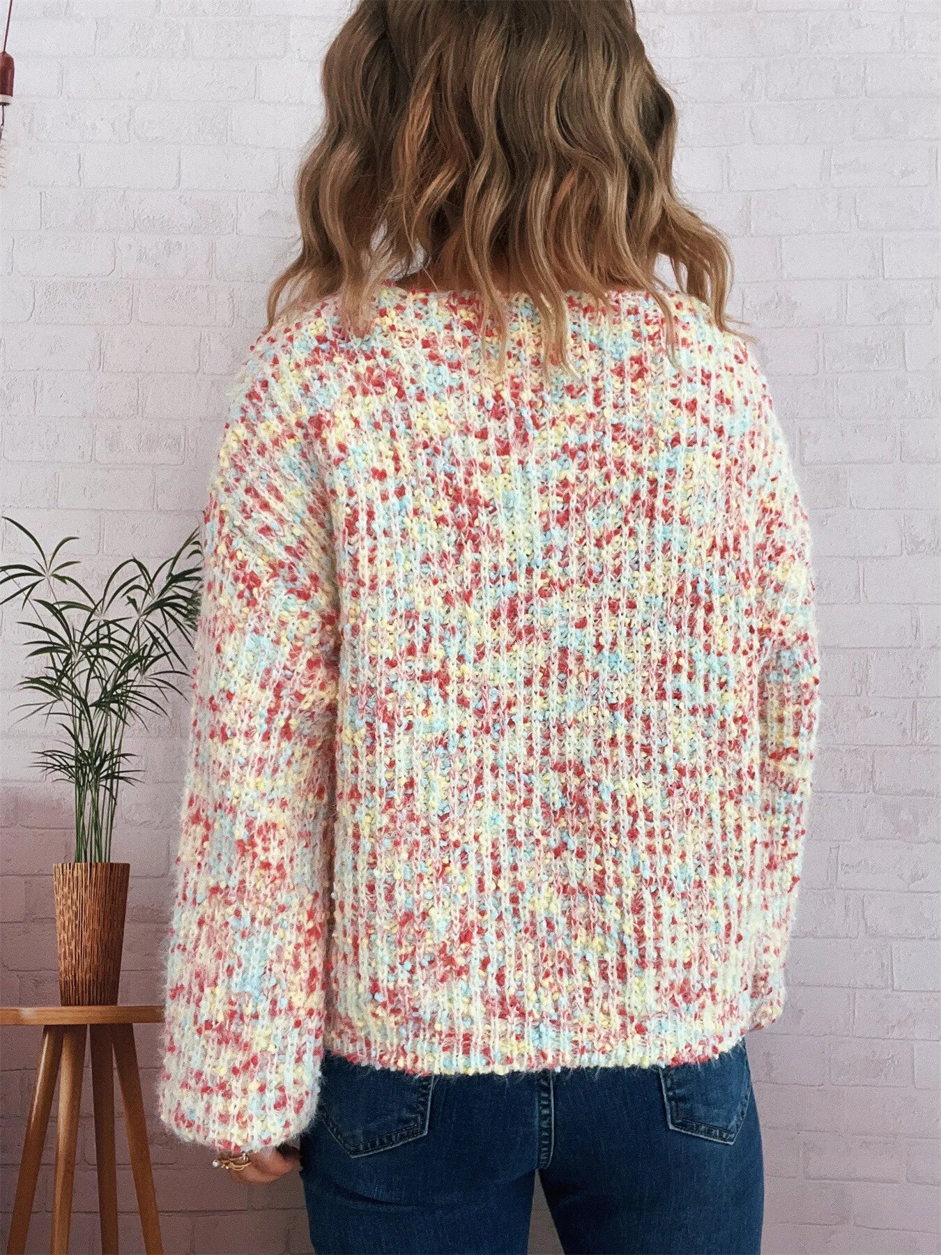 Women's Sweater Colorful Knit Oversized Long Sleeve Pullover 5cc61750d4894708adf51de096973d4c-Max-Origin Trendsi