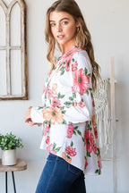 Heimish Floral Blazer Multi-Color Single Breasted Long Sleeve Ruffle with Tunic 5ce1863b-4e69-4ce3-8066-476cdb876f2d-Min Trendsi